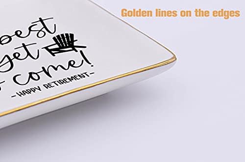 the Best is Yet to Come-Happy Retirement Gifts for Women–Ceramic Jewelry Holder Ring Dish Trinket Tray–Retirement Appreciation Gift-Present for Mom Boss Co-workers, Teachers,Nurse,Friends,Wife,Sis - Image 3