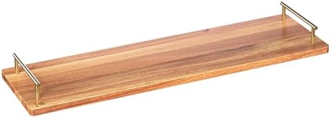 Large Charcuterie Board with Metal Handles – 32" Acacia Wood Serving Board for Cheese, Meat & Appetizers – Extra Long Kitchen Platter for Gatherings, BBQ & Home Decor by Dofira