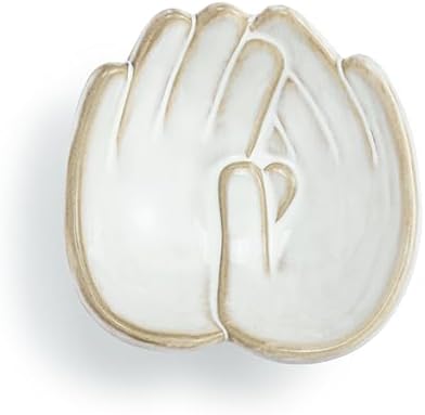 DEMDACO Hand in Hand Collection Together White Novelty 2 x 4 Stoneware Jewelry Catch-All Organizer Ring Holder & Small Keepsake Trinket Tray by DEMDACO