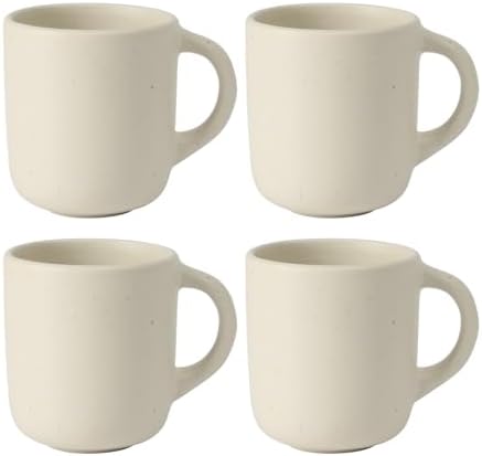 Bloomhouse - Two Time Oprah's Favorite Things Winner - Corsica Clay 4-Piece Mug Set – Sea Salt White Stoneware Coffee & Tea Cups, Durable Ceramic Drinkware by Unknown