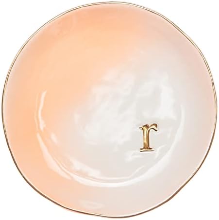 COLLECTIVE HOME - Ceramic Jewelry Tray, Decorative Trinket Dish for Rings Earrings Necklaces Bracelet Watch Keys, Birthday Mother's Day Christmas Gift for Women, 4.75", Colored Surface (R) by COLLECTIVEHOME