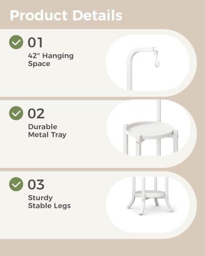 Bamworld Hanging Metal Plant Holder for Multiple Plants 2 Tier Planter Stand White - Image 3