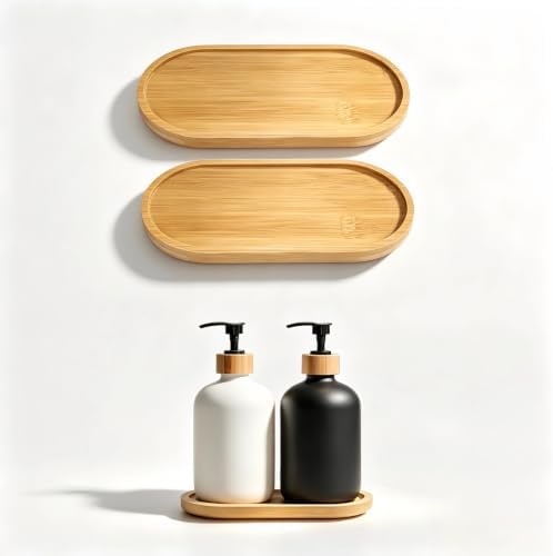 2PCS Bamboo Bathroom Trays - Suitable for the Bathroom,Kitchen,Breakfast Tray and Decorative Tray (7.68 in * 3.74 in) by Unknown