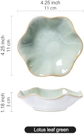 Lotus Leaf Ceramic Jewelry Ring Dish for Women (Lotus leaf green) - Image 2