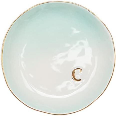 COLLECTIVE HOME - Ceramic Jewelry Tray, Decorative Trinket Dish for Rings Earrings Necklaces Bracelet Watch Keys, Birthday Mother's Day Christmas Gift for Women, 4.75", Colored Surface (C) by COLLECTIVEHOME