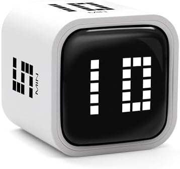 Rotating Productivity Timer, 5, 10, 30, 60 Minute Presets, Desk Cube by Exlliy