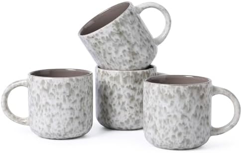 MONITO 12OZ Coffee Mugs Set of 4, Modern Ceramic Coffee Mug Set with Handle by MONITO
