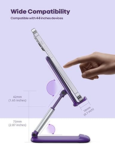 Lamicall Purple Phone Holder for Desk - Dark Purple Cellphone Stand - Image 5