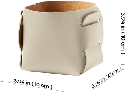 HOMIEAZICOZI 2-Pack Cork Leather Makeup Brush Holder Organizer - Desk Accessories Storage - Pencil Pen Holder - Stylish Addition to Home Decor (Beige) - Image 3