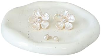 CHENACC Ceramic Jewelry Tray, White Round Cloud-Shaped by CHENDECOR