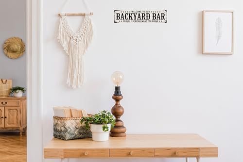 AWISZZZ Backyard Bar Metal Sign 4x16in Rustic Plaque for Outdoor Entertainment Wall Decor Party Host Gift - Image 4