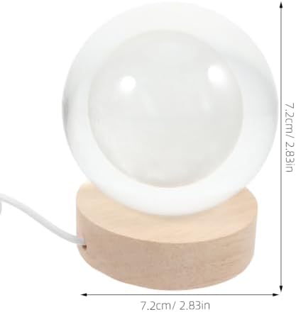 VICASKY 3D Engraved Moon Lamp with USB Wooden Base, Crystal Ball Moon Night Light Decorative Night Lamp Birthday Gifts for Kids Room Nursery Decor - Image 3