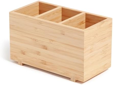Desktop Organizer, 7" x 3.5" x 4.2", Bamboo, Made of Natural Materials - Image 4