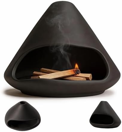 Mount Fuji Palo Santo Holder, Ceramic Palo Santo Chimney & Burner, Incense Holder for Palo Santo Sticks, Stylish Aromatherapy Accessory by Unknown