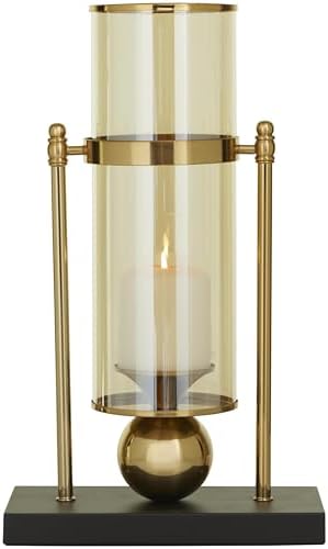 CosmoLiving by Cosmopolitan Metal Hurricane Lamp 10" x 5" x 17" by CosmoLiving