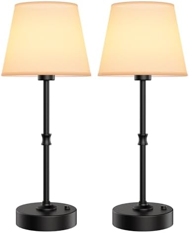 EppieBasic Cordless Table Lamp Rechargeable: Fast Charging & Long Lasting - 2700K Warm Light Small Vintage Brass Bedside Lamps - Dinning Living Room Bedroom - 2 Pack by EppieBasic
