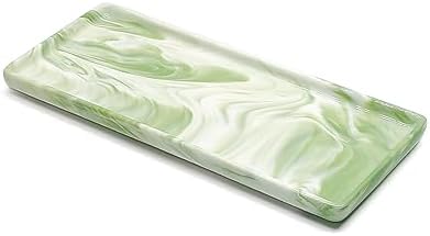 9.2" Porcelain Small Bathroom Narrow Tray - Green by VSUINGO-StriveforPerfection