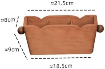 Desktop Organizer Solid Wood Wooden Organizer Compact Sorter for Desk, Modern Minimalist, 3-Compartment, Cherry Wood And Walnut Round Ball Design - Image 2