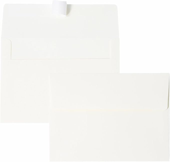 Keketer A7 Cream White 5x7 Printable Envelopes 50 Pack Self - Seal, for 5x7 Cards, Weddings, Invitations, Baby Shower 5.25 x 7.25 Inches
