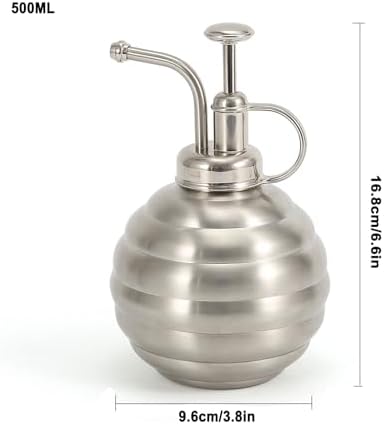Plant Mister Spray Bottle, 500ml/17oz, Vintage Style Water Sprayer (Silver, 17OZ) - Image 2