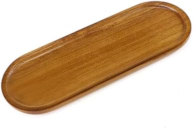 Small Wooden Oval Narrow Tray (11.3 x 4.1 inch), Mini Serving Tray by VSUINGO-StriveforPerfection