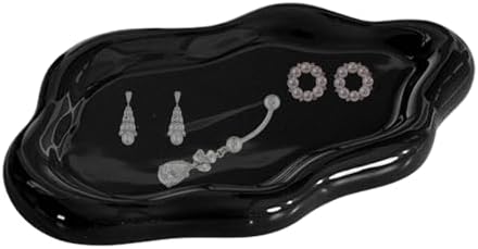 LAFANDE Ceramic Jewelry Tray, Irregular Cloud Shape Ceramic Plate, Perfume Trinket Dish, Key Vanity Cute Room Decor Aesthetic, Keys Tray Dish Holder for Vanity Bathroom Decor by LAFANDE