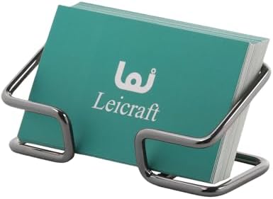 Business Card Holder for Desk, Cute Metal Card Organizers by Leicraft