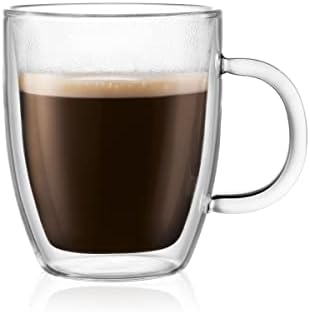 Bodum 10oz Bistro Double Wall Insulated Mug, High-Heat Borosilicate Glass, Set of 6, Clear - Image 2