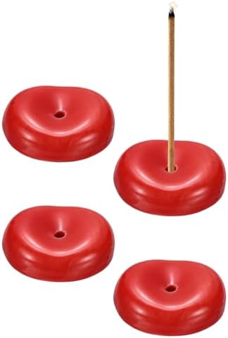 uxcell 4Pcs Ceramic Incense Holder Stick Incense Burner Holder Red by uxcell