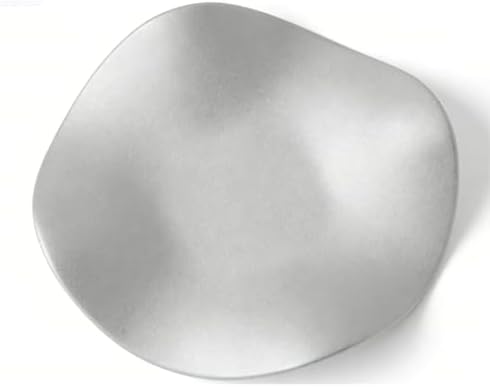 Yosoo Health Gear Ceramic Jewelry Tray Ring Dish Key Holder 6.69x6.69x1.18in Minimalist Vanity Decor with Polished Finish for Home Bathroom Bedroom (Silver) by YosooHealthGear