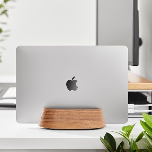 HumanCentric Vertical Laptop Stand in Black Walnut Wood, Adjustable - Image 3
