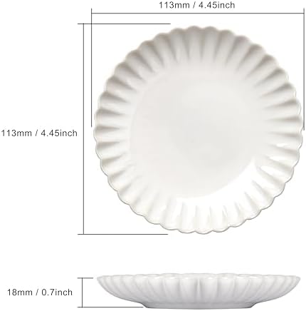 Ceramic Jewelry Dish, Decorative Tray for Rings Earrings Necklaces Bracelet Watch Keys, 4.50" Trinket Tray as Gifts for Women (White Wave) - Image 3