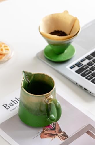 Gradient Glaze Ceramic Coffee Dripper & Server Set (Green) - Image 3