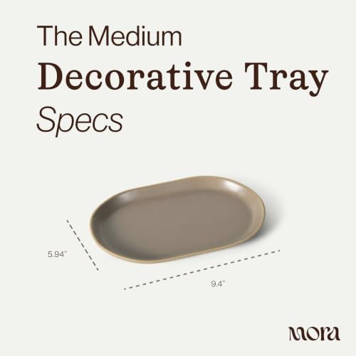 Mora Ceramic Decorative Tray - 9.4in Dish for Jewelry, Perfume, Makeup, Accessories, Candle, in the Bathroom Vanity, Bedside, or Kitchen Counter. Cute Organizers - Dusk - Image 2