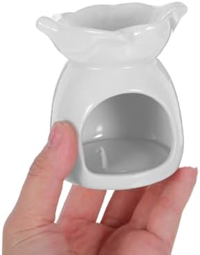 White Ceramic Leaf Essential Oil Burner Tea Light Holder - Image 4