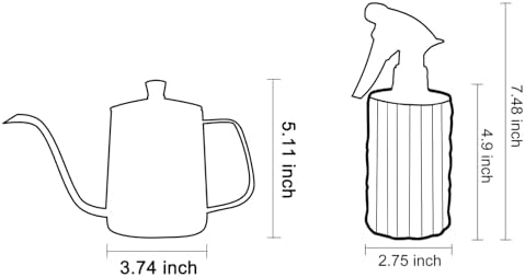 Watering Can for Indoor Plants, Silver Stainless Steel Watering Can 2 Pack - Image 2