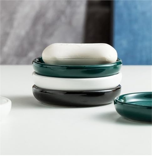 Holder Round Self Draining Small Ceramic Tray Cute Jewelry Soap Dish - Image 6