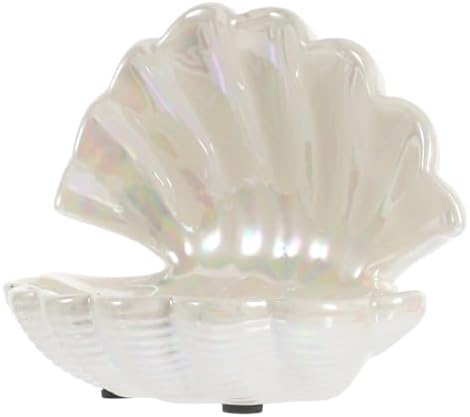Holibanna Ceramic Shell Jewelry Dish Tray Decorative Trinket Holder for Keys and Jewelry Aesthetic Desk Accessories Unique Ring Dish for Entryway Table Storage by Holibanna