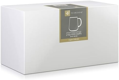 Teabloom Set of 2 Premium Borosilicate Glass Cups for Tea or Coffee - 8 Ounces / 240 ml - Stain-free and Microwave Safe - Image 6
