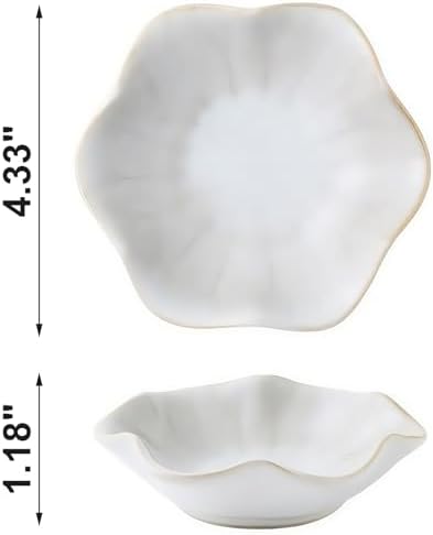 2Pcs Jewelry Dish - Kiln-Changed Ceramic Lotus Leaf Shape Ring Dish, Small Trinket Trays for Jewelry, Rings, Keys, Decorative Dish for Home, Perfect Gifts for Mom, Friends, Sisters, White & Deep Blue - Image 7