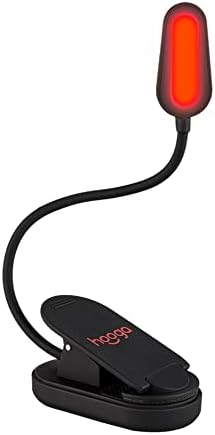 hooga Red Book Light, Rechargeable Clip On 625nm LED Light for Reading in Bed. No Blue Light Emitted, Eye Care Light for Strain-Free, Healthy Eyes. Gift for Students, Kids, Travel, Nursing, Studying. by Hooga