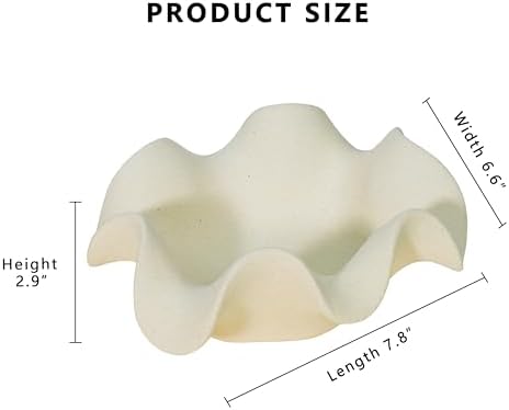 Ceramic Flower Decorative Bowl, Small Scalloped Trinket Dish for Keys, Jewelry and Candy, White Catchall Bowl for Entryway or Coffee Table Decor (7.8 * 2.9Inch) - Image 2
