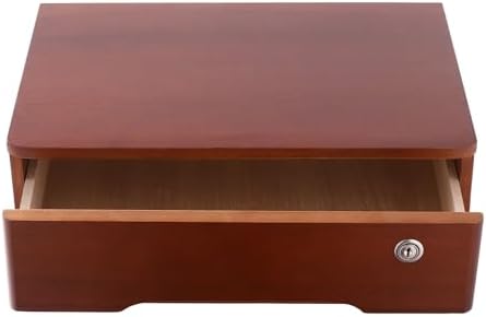 Wooden Desktop Storage Box with Lockable Drawers, Flat File Cabinet Drawer Desktop Storage Box, Countertop Storage Cabinet for Office Home Toiletries Supplies Vanity (Walnut, 1 Drawer) - Image 7