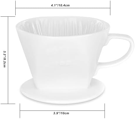 Pour Over Ceramic, Coffee Dripper Ceramic Coffee Maker,White - Image 5