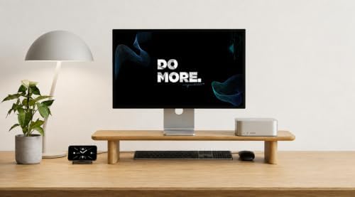 White Oak Single Monitor Stand Riser - 31.5" Wooden Monitor Stand for iMac, Laptop & Monitor, Minimalist Desk Shelf Organizer - Image 5