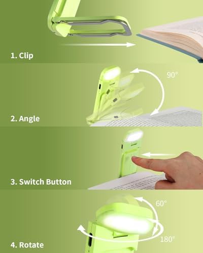 HEMONNKAM Reading Light, Rechargeable Clip-On Book Light for Bed at Night - Image 2