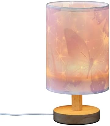 ALAZA Purple Butterflies Shiny Bedside Table Lamp with USB Port, Decor Bedside Lamp Desk LED Bulb Included, Small Nightstand Lamp for Bedroom Living Room - Image 4