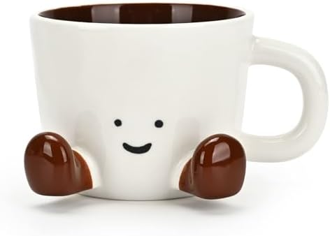 Coffee Mugs,Cute funny Mug For Women, 12.8oz/380ml Unique Ceramic Coffee Tea Cups, Office Mug Gift (chocolate) by EWCEFIE