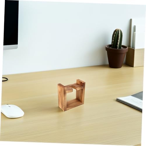 Mobestech Wooden Stand Hydroponic Vase for Desktop Decor Vintage Plant Terrarium Wooden Frame Aesthetic Flower Planter for Home Office Small Propagation Container - Image 5