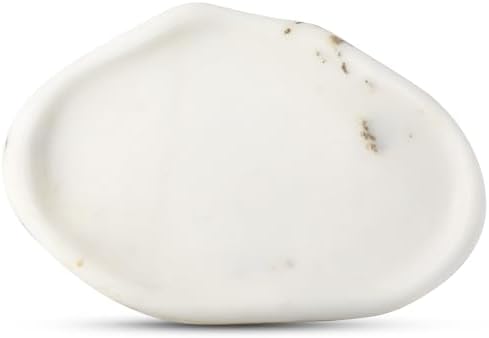 Koville Luxurious White Marble Vanity Tray, Cloud Shape Serving Stone Key Tray for Home Decor, 10"x7" Bathroom Marble Storage Trays, Stone Plate Holder for Perfume and Jewelry (Oriental Calacatta) by Koville